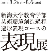 新潟大学教育学部芸術環境創造過程造形表現コースのわかい男女による表現展